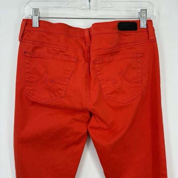 AG Adriano Goldschmied The Stilt Cigarette Leg Jeans Red Orange Women size 28R - Picture 7 of 13